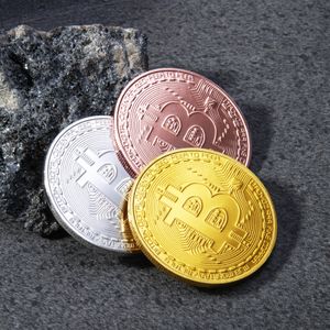 Lucky gold coin Gold Plated Bitcoin Coin Collectible Art Collection Gift Physical Commemorative BitMetal Antique Imitation
