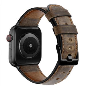 Wholesales Customized vintage Genuine Leather watch bands Business Casual Universal iwatch4 top layer cowhide strap for Apple watch 38/40mm 42/44mm