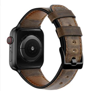 Hurtownia dostosowane vintage oryginalne skórzane zespoły zegarków biznesowy Casual Universal IWatch4 Top Layer Cowhide Pasek do Apple Watch 38/40 mm 42/44 mm