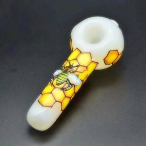 Último colorido pirex espesso tubos de vidro de vidro artesanal tubo bong handpipe portátil design inovador forma forma de erva seca tabaco plataforma de petróleo dhl