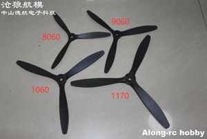 4Pcs 3 Blades Propeller 8x6 8060 9x6 9060 or 10x6 1060 x 11x7 1170 for RC Plane Airplane Aircraft DIY Models Spare Part