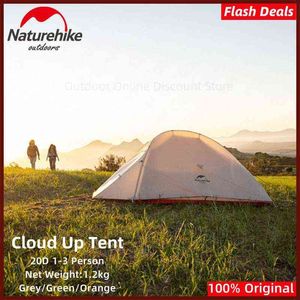 Naturehike Camping Tent Cloud Up 1 2 3 Модернизированные сверхмощные водонепроницаемые переходные переходные палатки на открытом воздухе с бесплатным ковром H220419