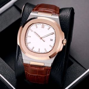 mens mechanical watch automatic Rose Gold blue black leather