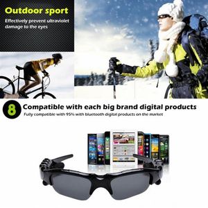 Segurança Smart Glasses Bluetooth v4 Glass de sol cores Sun Glass Sports Headset Mp3 Player Phone sem fio Earesphones EyeGlasses243Q