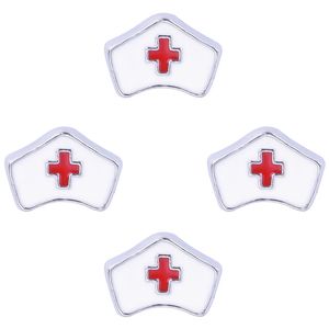 20pc/lote medicamento enfermeiro chapéu de chapéu de medalhão flutuante para os encantos de medalhas de vidro de vidro diy fabricação de joias