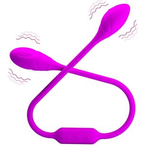 Vibrerande sexleksaker för vibratorer med två kulor Dubbel penetration Tyst kvinnor Klitoris Kraftfull Big Plug Anal18 Soft Masturbator 220329