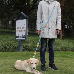 Colarinho de cachorro coleira coleira as mãos livres de 2,1m de comprimento para dois cães que andam de cor corda de nylon durável Suppliesdog