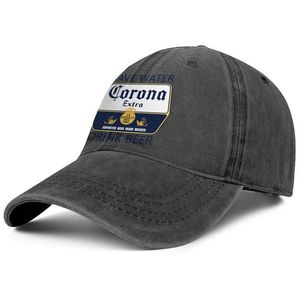 Caps Finden großhandel-Corona Extra Beer Drink Save Water Unisex Denim Baseball Mütze ausgestattet Vintage niedliche Hüte Kokosnussbaum Finden Sie Ihren Strandblau Cerve341o
