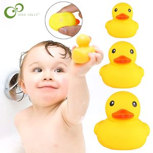 Cute Cartoon Soft Little Yellow Duck Baby Bathroom Bath Swimming Toy Bathtub Water Floating Pinch Play Leisure Entertainment sxaug05