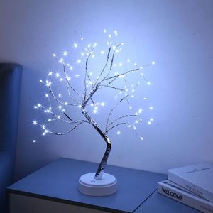 Luzes noturnas Lâmpada de árvore de natal Copper Wire Artificial Branch Fairy String Light Light Holiday Home Party Lighting Decornight