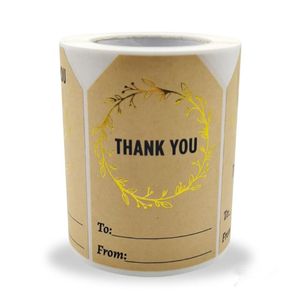 Gift Wrap 250pcs/Roll 50x75mm Kraft Paper Tack Stamping Sticker Christmas Wrapping DecorationGift