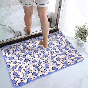 Tapetes de banheiro de tapetes absorventes entrada retângulo capacho banheira lateral tapete de chuveiro almofadas anti-slip decorationCarpets de decoração