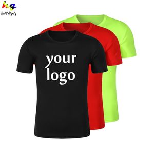 Kısa Çekilmiş Hızlı Dereceli Tshirt ÖzelleştirmeDesign Baskı Erkek ve Kadınlar Jogging Sports Tshirt Reklam Top 220609