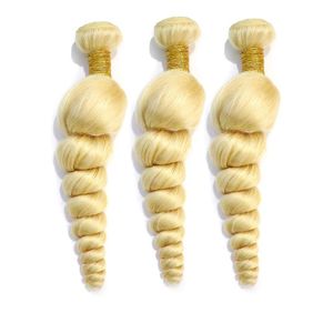 Wholesale wefted extensions resale online - Peruvian Loose Wave Blonde Color Yirubeauty Double Wefts Bundles Human Hair inch Hair Extensions