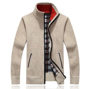 Camisolas Masculinas Cardigã Masculino Outono Inverno Quente Lã Suéter Masculino Com Zíper Malhas Casual Roupas Masculinas Chompas Para HombreMen's