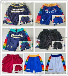 2022 Denver''Nuggets''Men Basketball Shorts With Pockets Zipper Sweatpants Pants Dikembe Nikola Mutombo Jokic