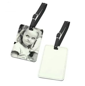 Bag Parts & Accessories DHL50pcs Sublimation Blank PU Luggage Tag Suitcase Travel Random Color Size 10.1*7.1cm