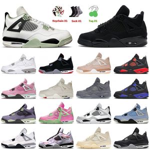 New Jumpman 4 4s IV Mens Basketball Shoes Black Cat Seafoam Kaws Grey Pure Money Red Thunder Shimmer Craft Men Women Retro Trainers Sneakers