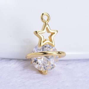 Wholesale jewelry crafts for sale - Group buy Pendant Necklaces Pc DIY K Gold Plated Star Zircon Charm Pendants For Bracelet Necklace Jewelry Making Accessories Handmade Crafts P