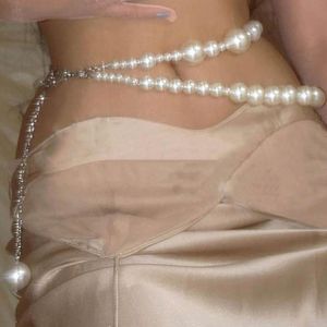 Пояс Сексуальные геометрические жемчужные талию цепь для женщин двойная слоя бусинки ремня уличная одежда Летняя мода ювелирные белды