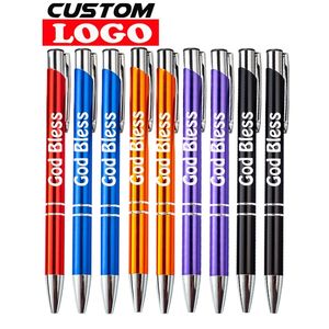 100pcsLot Ballpoint Pen Black Blue Ink School Office Student Exam Signature Pens For Writing Stationery Supply Free Custom 220611