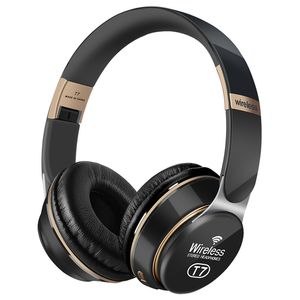 Designer de luxo T7 fones de ouvido Bluetooth sobre os fones de ouvido sem fio da cabeça de EAR HIFI com Mic 3D Music Headset Gamer Auriculare fone para Samsung