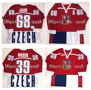 1998 TJECKISKA REPUBLIKEN Hockeytröja DOMINIK HASEK JAROMIR JAGR Custom Valfritt namn Nummer 100 % sömmar Anpassad storlek S-4XL