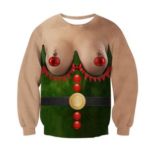 2020 Ugly Christmas Sweater Santa Claus Tryckt Löst tröja Män Kvinnor Pullover Christmas Novelty Autumn Winter Tops Kläder T200101