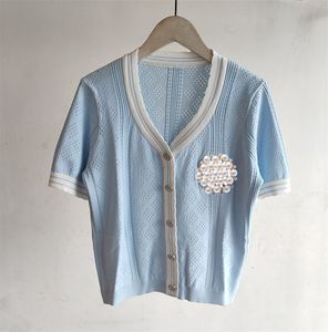 여성 티셔츠 여름 인쇄 편지 다이아몬드 모유 니트 짧은 탑 슬리브 레이디 니트 블라우스 3colros
