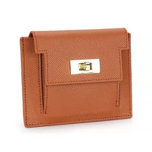 Äkta läderlås kvinnor designer plånböcker dam kort stil mode casual noll purses no55