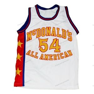 Nikivip Custom Retro Kwame Brown # 54 All American Maglia da basket cucita bianca S-4XL Nome e numero di alta qualità