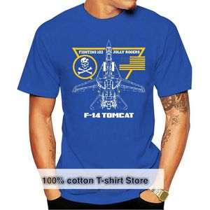 Men's T-Shirts F-14 Tomcat Fighting 103 Jolly Rogers Squadron Us Navy Aviation T-Shirt 2022 Arrival Men Summer Trendy Hip Hop Top T Shirt