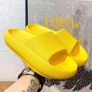 New Women Thick Platform Slippers Summer Beach Eva Soft Sole Slide Sandals Leisure Ladies Men Indoor Bathroom Anti-slip Shoes G220518