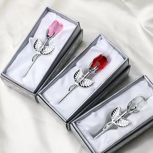 Romantyczny Walentynki Walentynki świąteczny prezent Multicolor Crystal Rose Favor Color Box Party Prezent Kreatywny Pamiątkowy Ornament