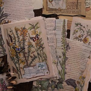 Large Size Medieval Plant Old book page Vintage Paper for Junk Journal Dairy DIY Scrapbooking Album Decoration Paper Supplies 220707