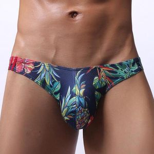 Underpants Men U-convex Pouch Underwear Brief T-Back Thongs & G-Strings Sexy Printed Lingerie Low Rise Men's Fashion UnderpantsUnder