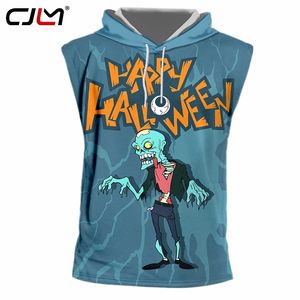 Fashion Halloween Man Zombie Hooded Tank Top Street Selling Vest 6xl Mens 3D Printed Clothing 220623