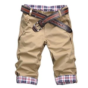 Casual Men Shorts Summer Plaid Patchwork Pockets Buttons Fifth Spods Loose Beach 220715