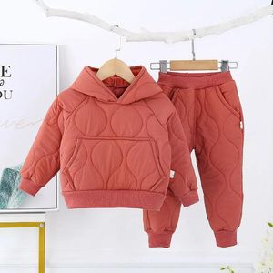 Kleidungssets 2-9 Jahre Unisex Kinder Winter Kapuzenjacke Mantel Baumwolle gepolsterte Hosen Todder Baby Mädchen Jungen Kleidung OutfitsKleidung