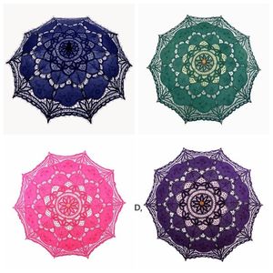 Colorido nupcial parasol laço artesanal bordado sol guarda-chuva elegante decoração de festa de casamento interior guarda-chuvas maray rrf14372