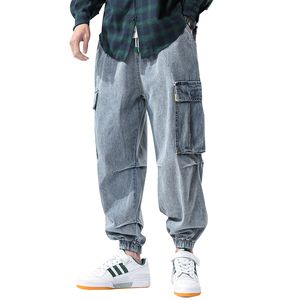 iiDossan Hip Hop Oversize Jeans Men Pants Japanese Streetwear Harajuku Joggers Jeans Men Baggy Pockets High Quality Denim 201111