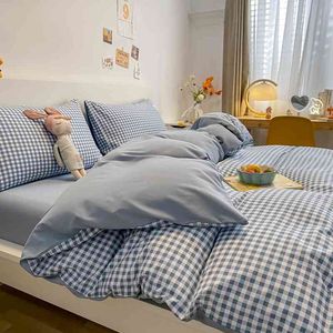 Piccolo set di quattro pezzi in cotone fresco a fiocco lungo misto con set di biancheria da letto per dormitorio Acquisto gruppo trapunta lenzuolo