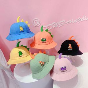 Primavera autunno secchio cappello da cappello da pesca hip hop berretto fumetto dinosauro bambino ragazzo pescatore cappello per bambini cappelli per bambini