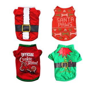 Christmas Fashion Holiday Dog clothing Winter warm and cozy Four cotton T-shirts Vest clothing