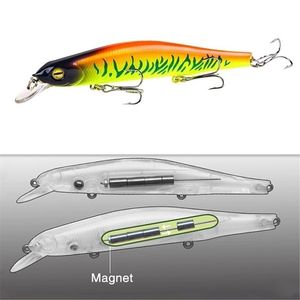 1pcs Fishing Lure Minnow 12.5cm17.7g Topwater Artificial Bait 3D Eyes Plastic Wobblers Tackle Pesca Farcasting Magnet System 220704