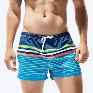 Men's Shorts Summer Fashion Bermudas Board Men Beach Short Swimsuit Brand Stripe Quick Dry Beachwear Man Bath Suit Pocket DesignerMen's Naom