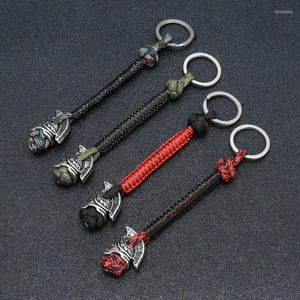 Keychains Vikings Vintage Spartan Warrior Kichain Acessórios de Kichain de sobrevivência de sobrevivência Paracord Chave de Keyring Keyring joalheria