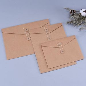Brown Kraft Paper A5/A4 Document Holder File Storage Bag Pocket Envelope Blank with Storage String Lock Office Supply Pouch SN4515