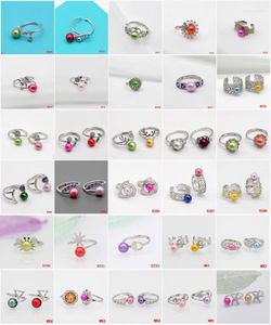 Fashion 925 Sterling Silver Pearl Ring Mounting 30 Styles Adjustable Women Holder DIY Mounted Jewelry PN1901 Wynn22