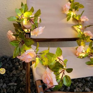 Stringhe LED Ghirlanda di fiori di rose con luce stringa di rame fata 2M a batteria per vacanze / matrimonio / anno / Decor.LED